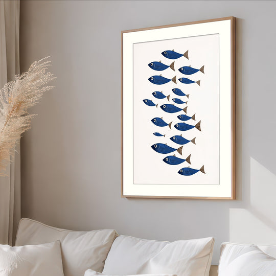 Blue Fish Wall Art Print