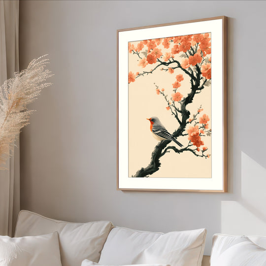Orange Floral Wall Art