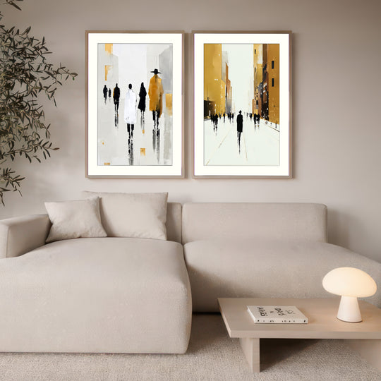 Abstract City Wall Art Prints Set of 2