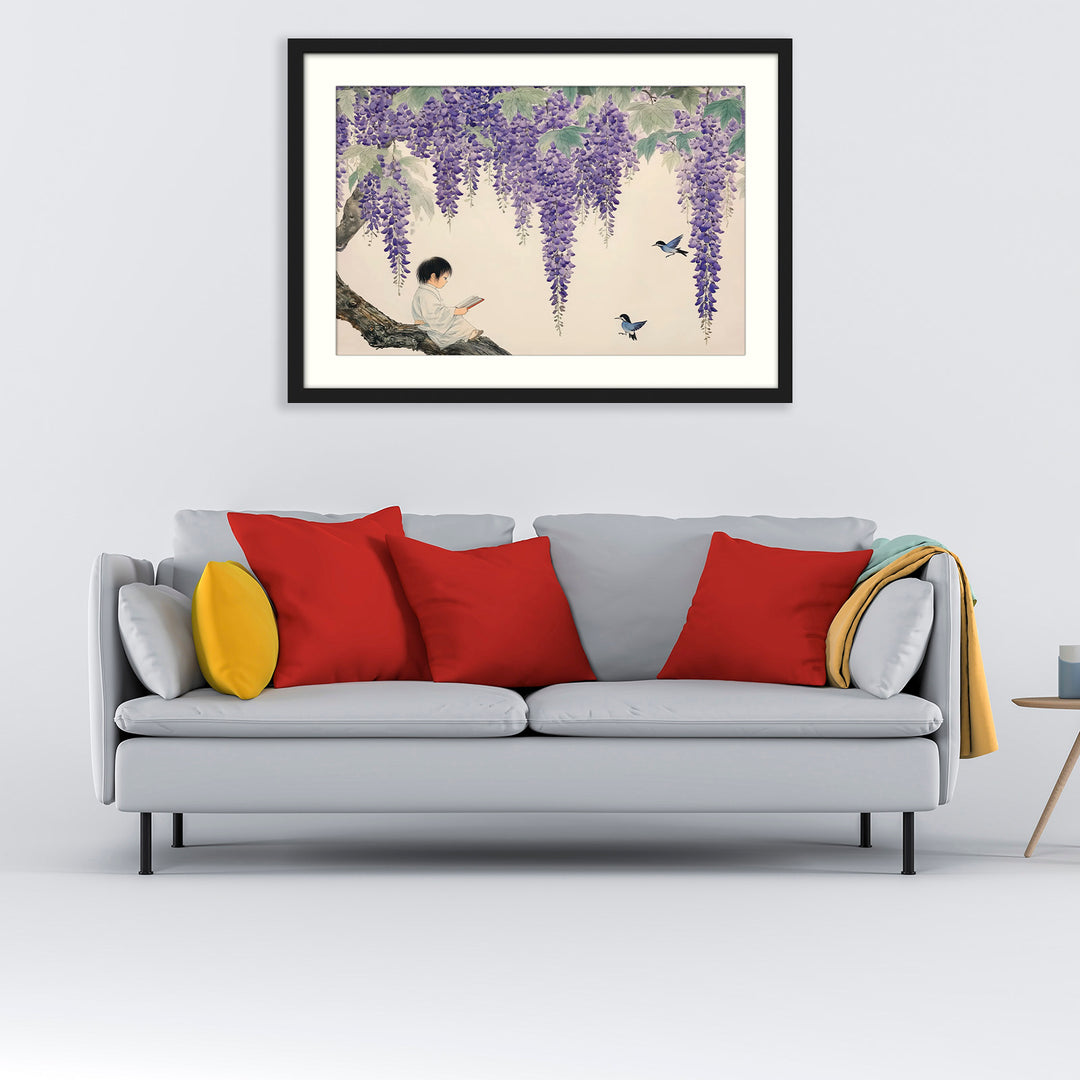 Purple Floral Nature Scene
