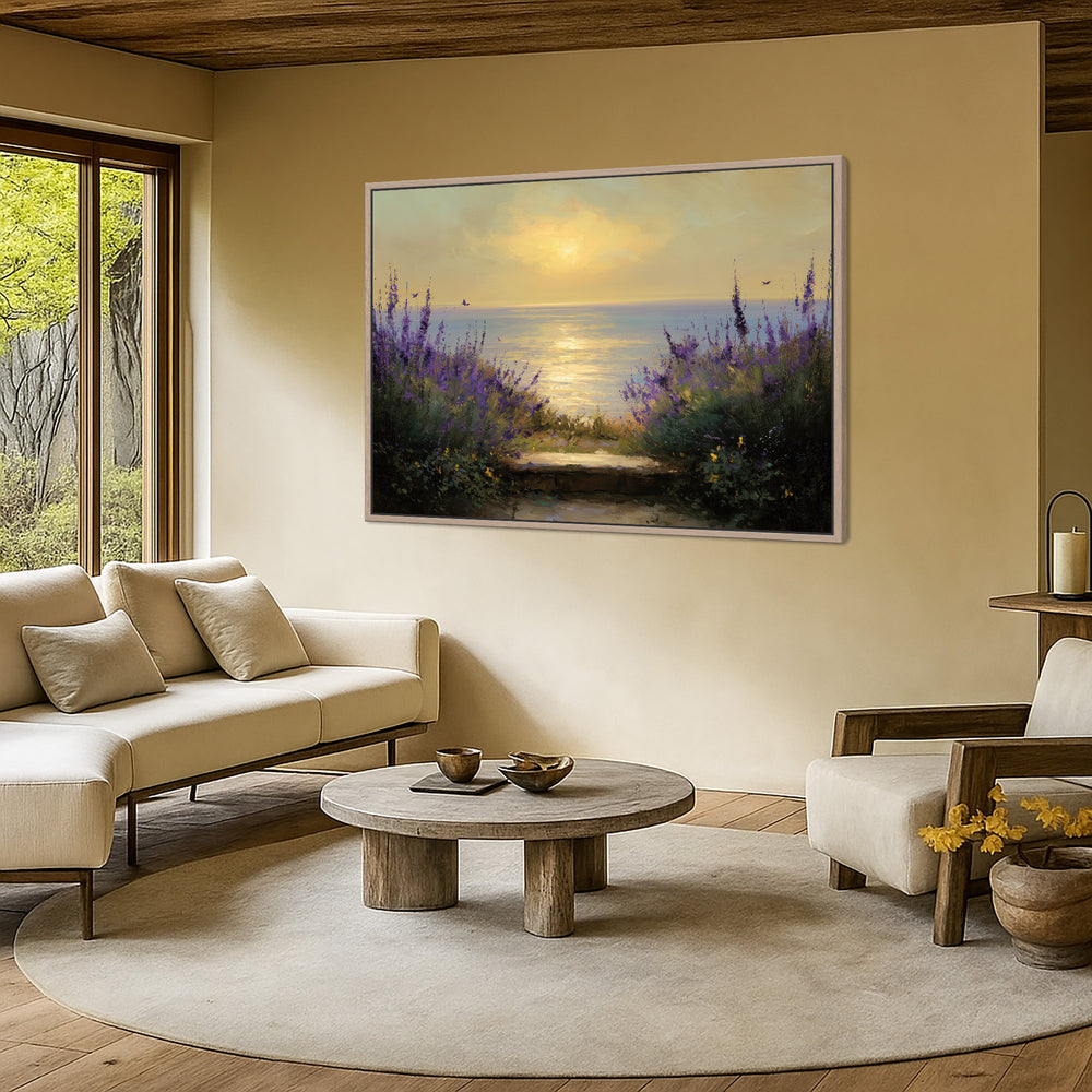 Lavender Coastal Sunset Canvas Print