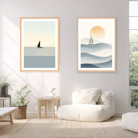 Sailboat Wall Art Prints Set of 2