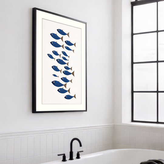 Blue Fish Wall Art Print