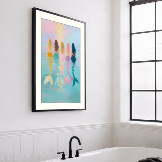 Pastel mermaid wall art print