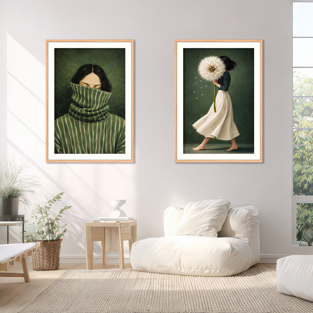 Green portrait set of 2