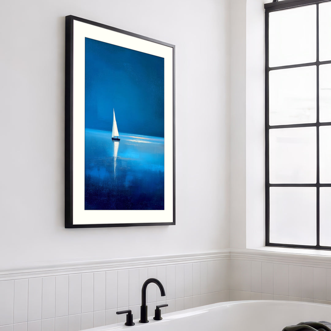 Blue Sailboat Art Print