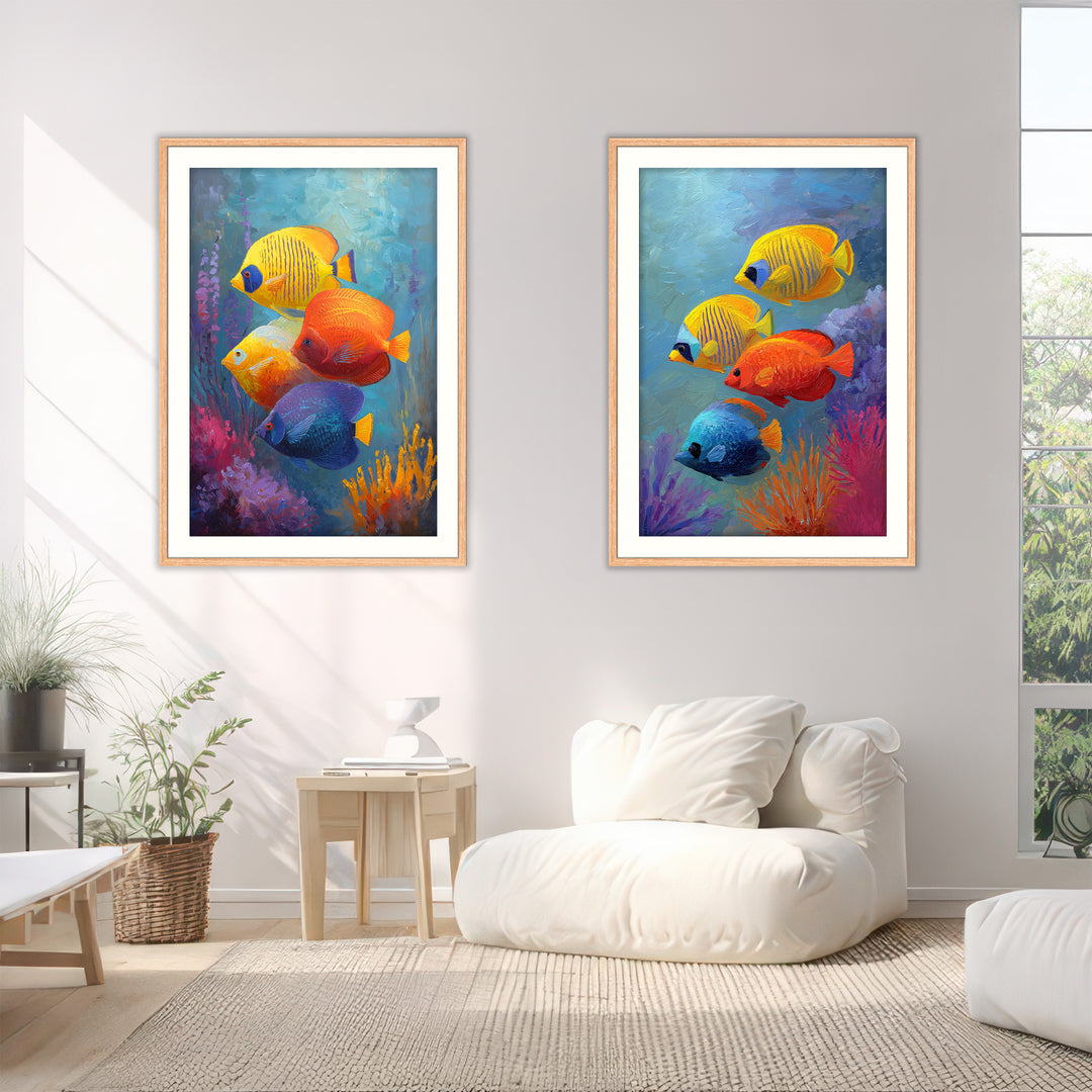 Tropical Fish Wall Art Prints Set of 2