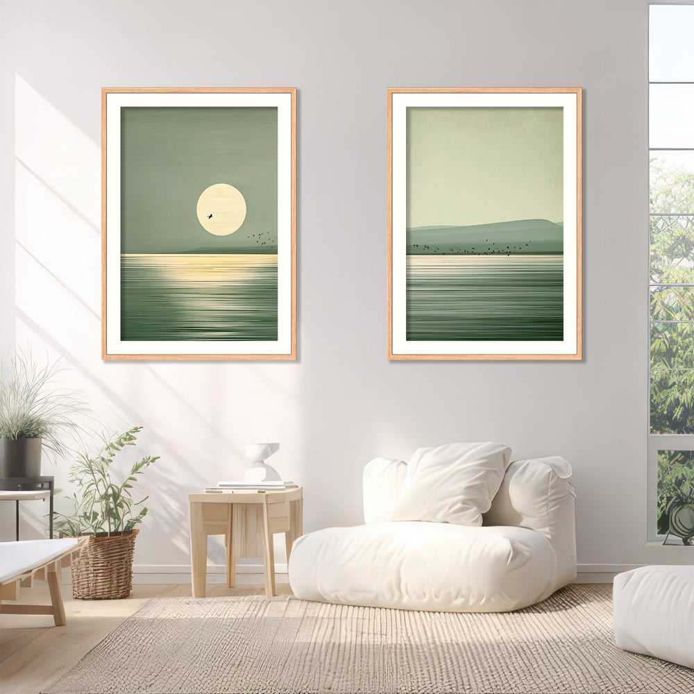Sage Green Landscape Wall Art Prints