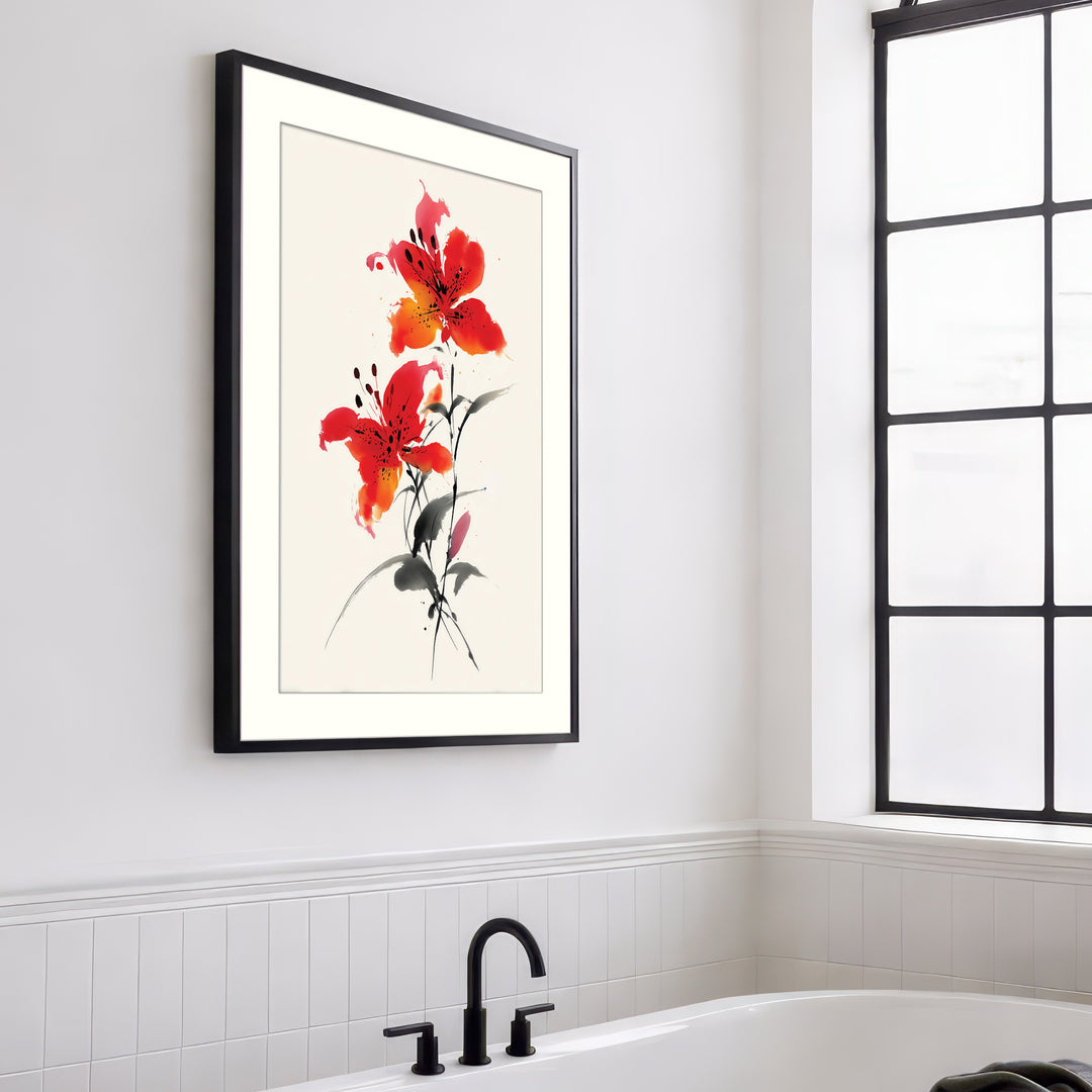 Twin Red Lilies