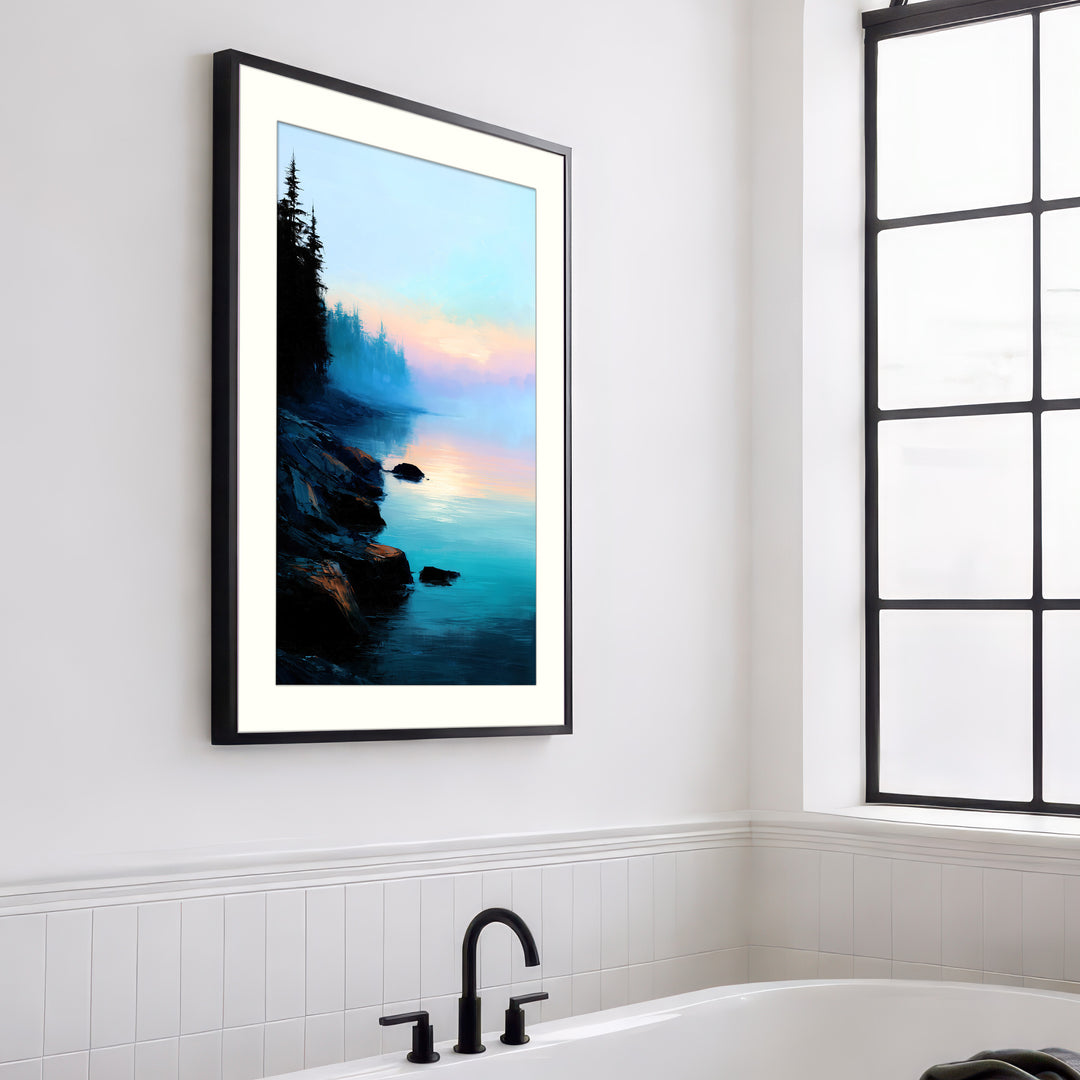 Misty Lake Wall Art Print