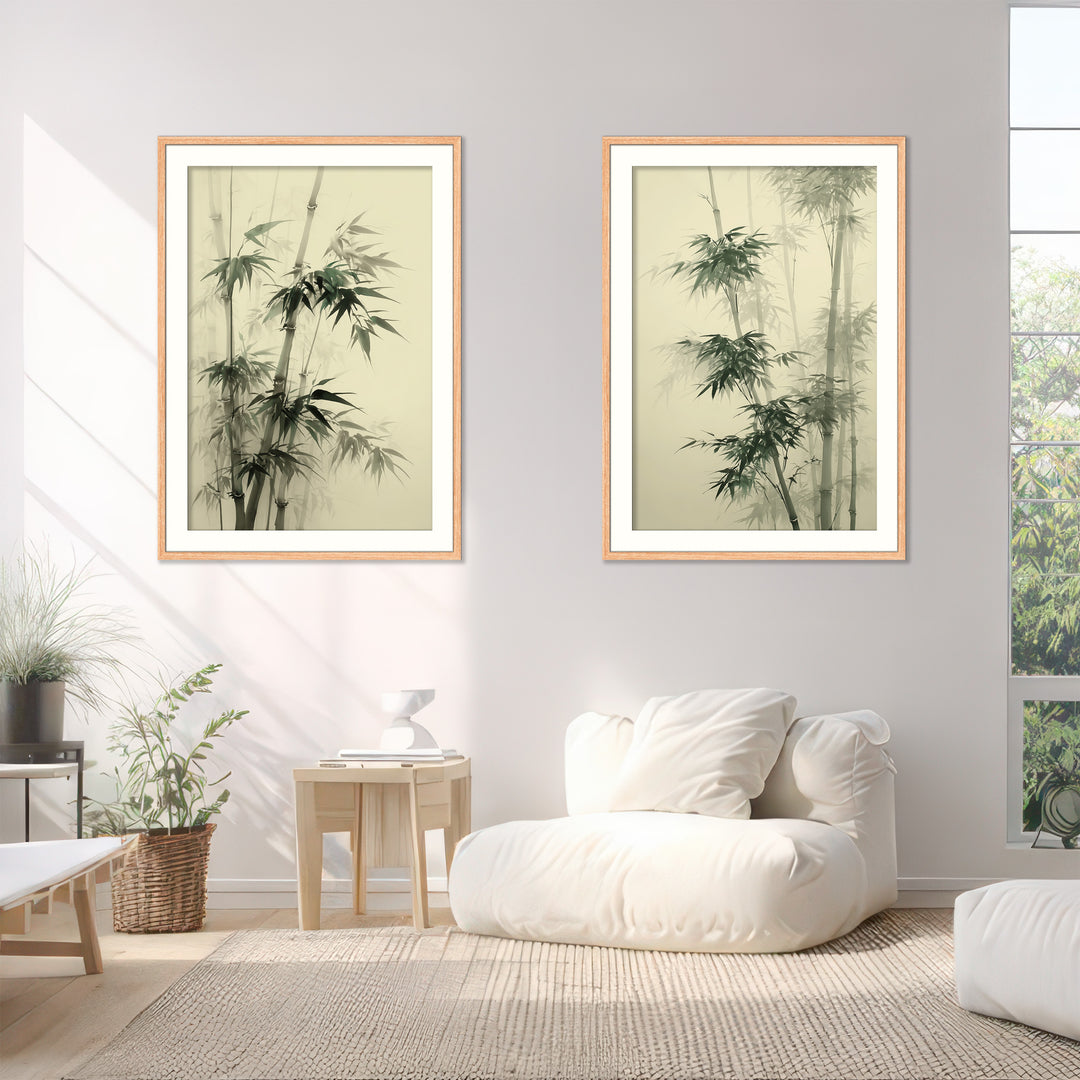 Bamboo Wall Art Prints Set of 2