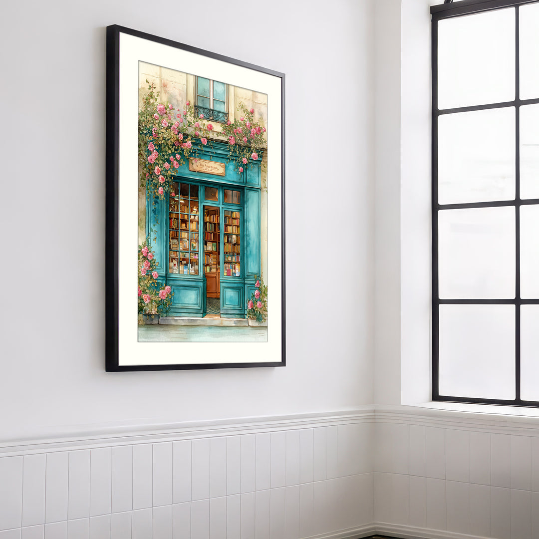 Paris bookshop wall art print