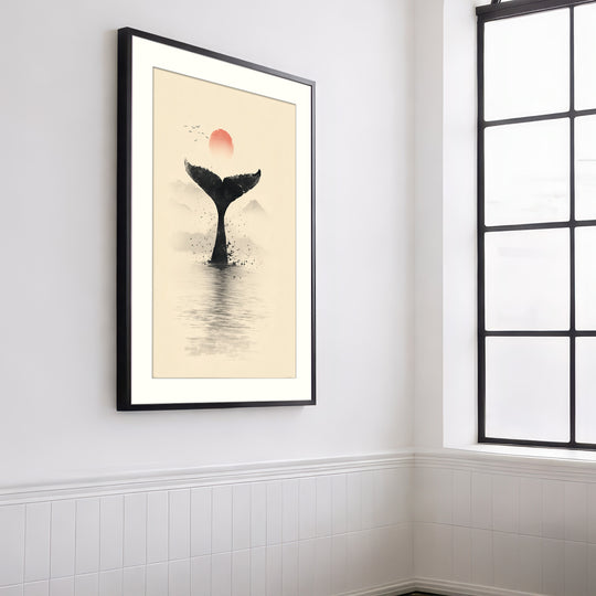 Whale tail wall art print