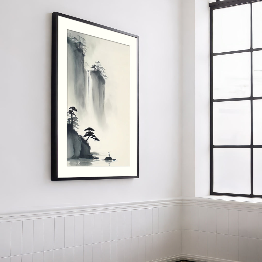 Zen waterfall wall art print