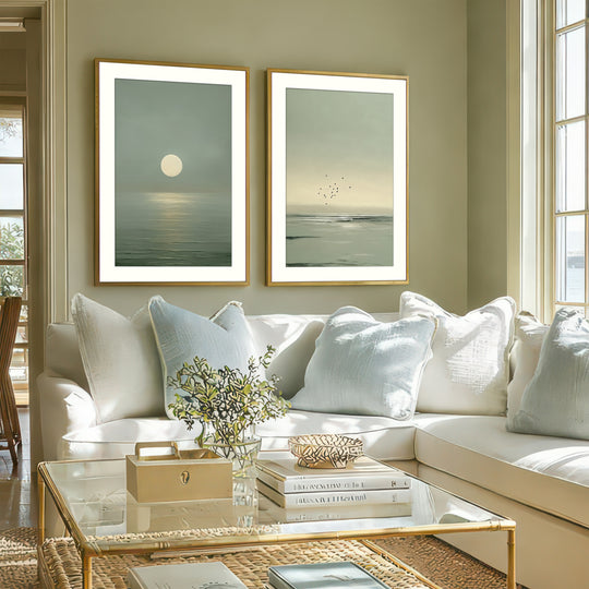 Minimalist Seascape Wall Art Prints Set of 2
