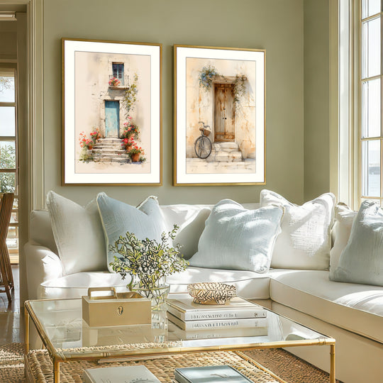 Mediterranean door wall art prints