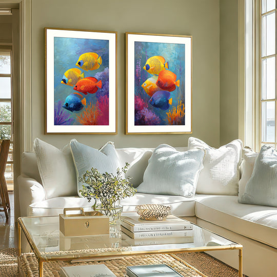 Tropical Fish Wall Art Prints Set of 2