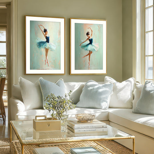 Ballerina Wall Art Prints Set of 2