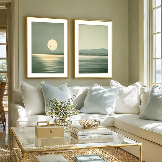 Sage Green Landscape Wall Art Prints