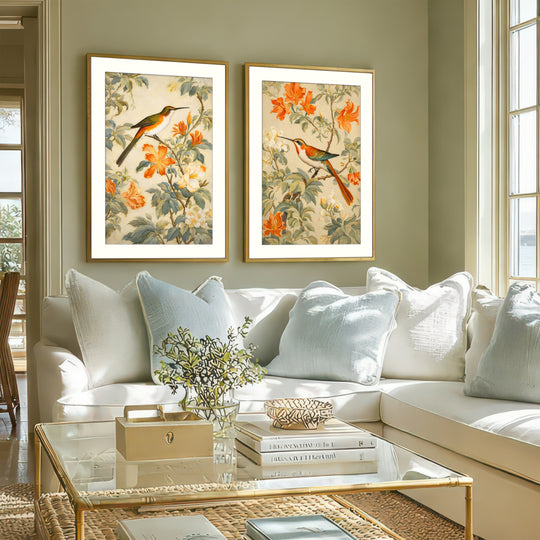 Hummingbird Wall Art Prints Set of 2