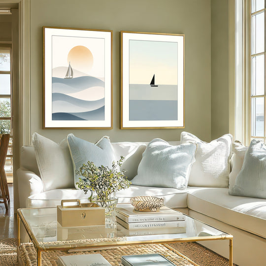 Sailboat Wall Art Prints Set of 2