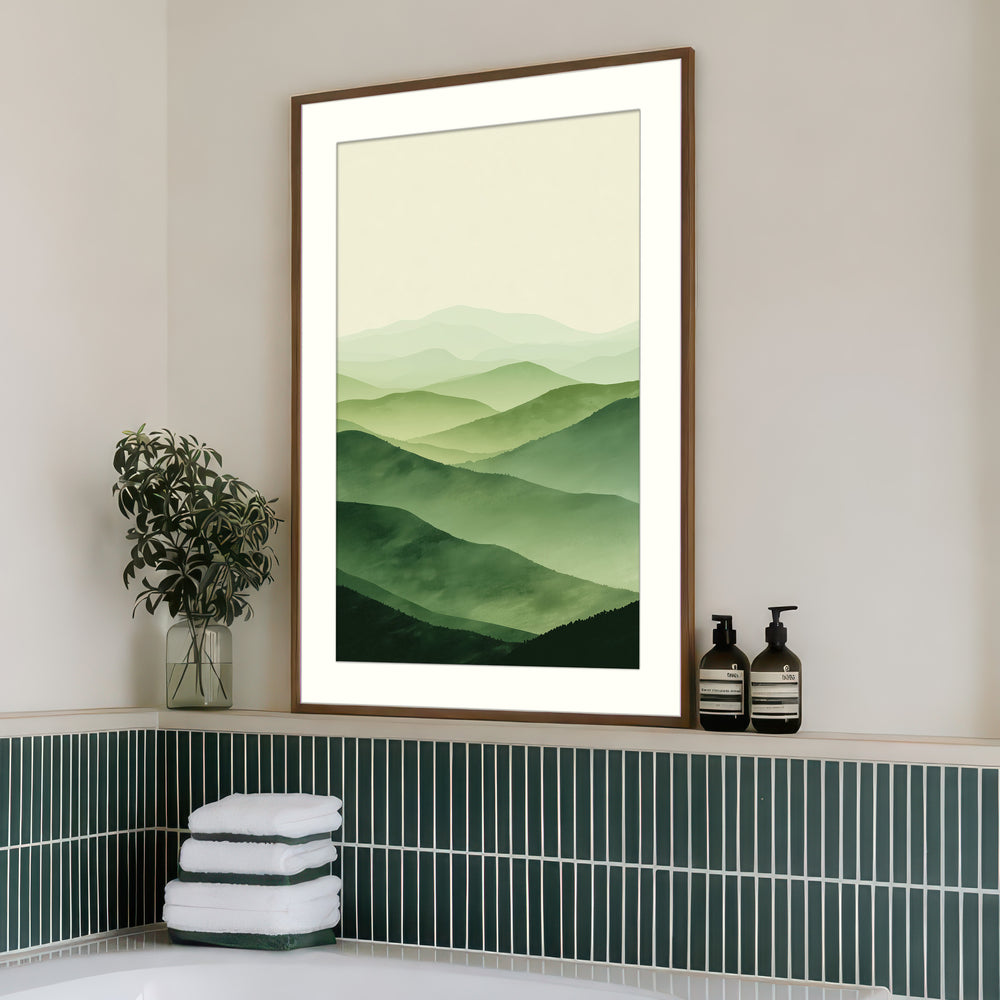 Abstract Green Mountain Landscape