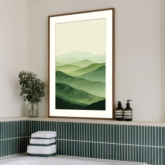 Abstract Green Mountain Landscape