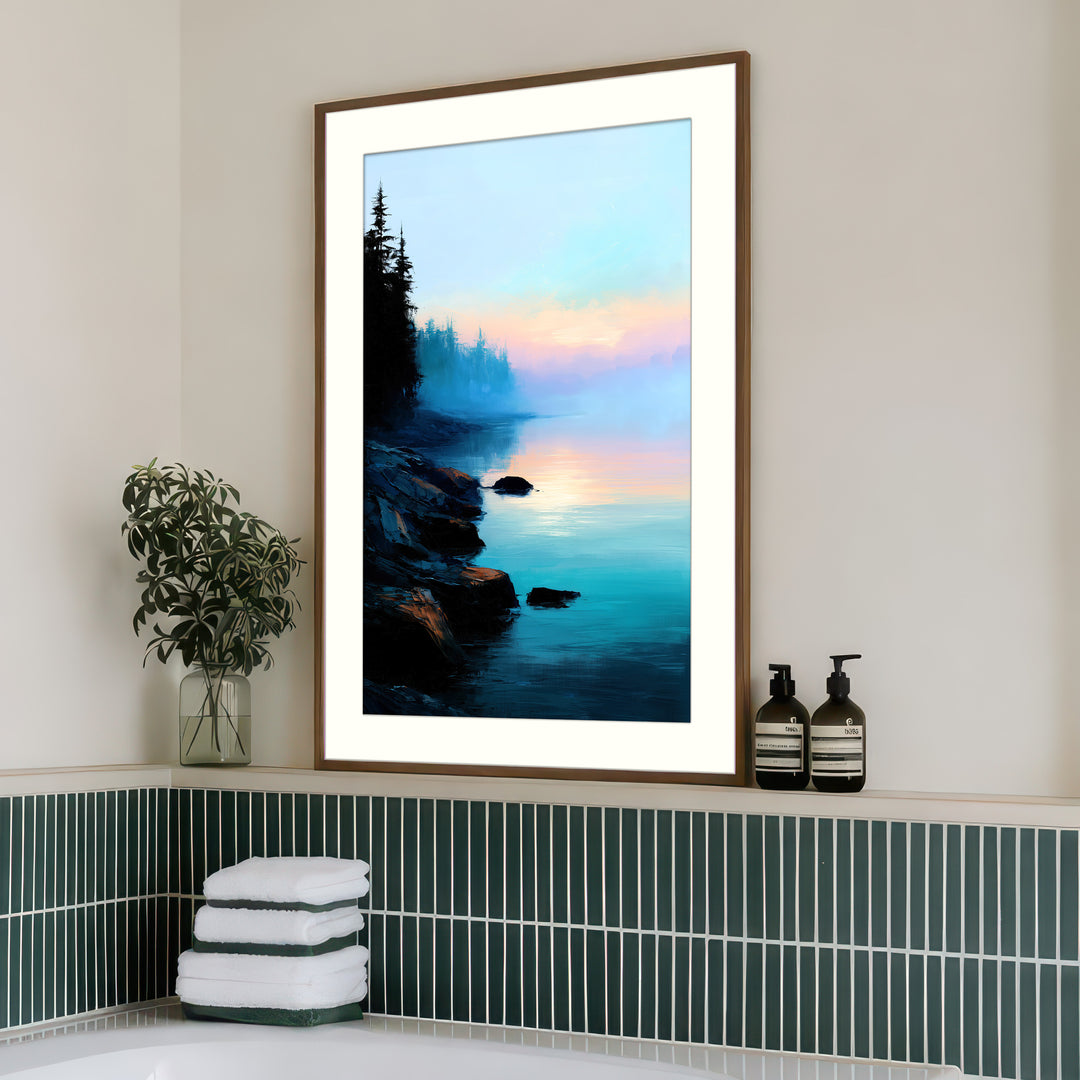 Misty Lake Wall Art Print