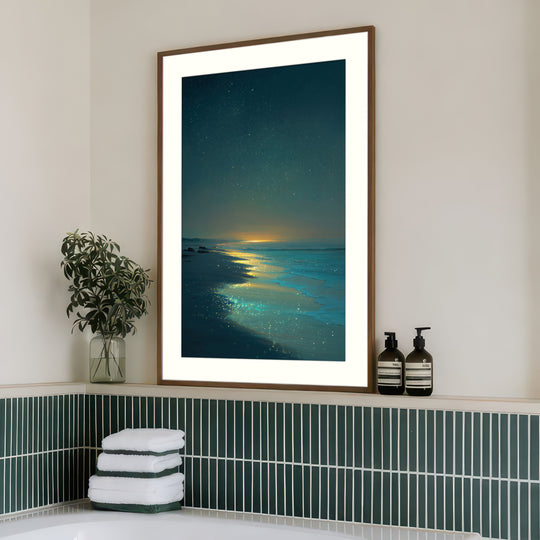 Starry Beach Night Art Print