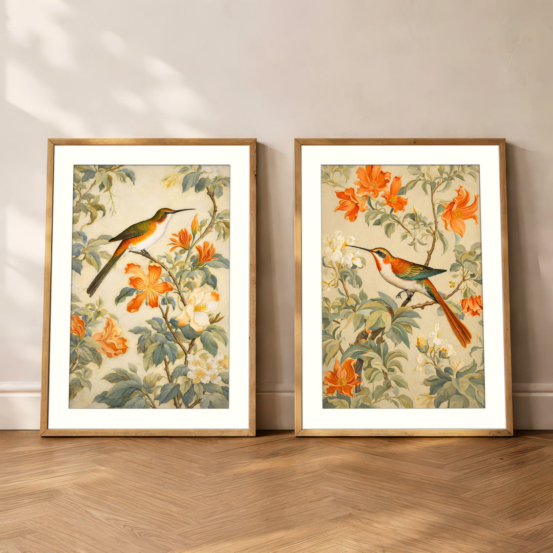 Hummingbird Wall Art Prints Set of 2