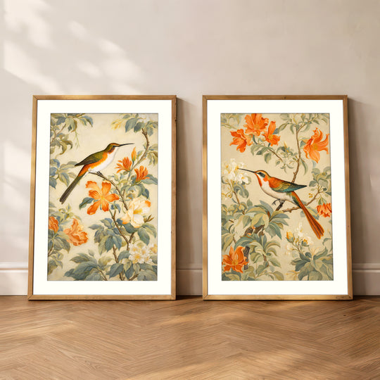 Hummingbird Wall Art Prints Set of 2