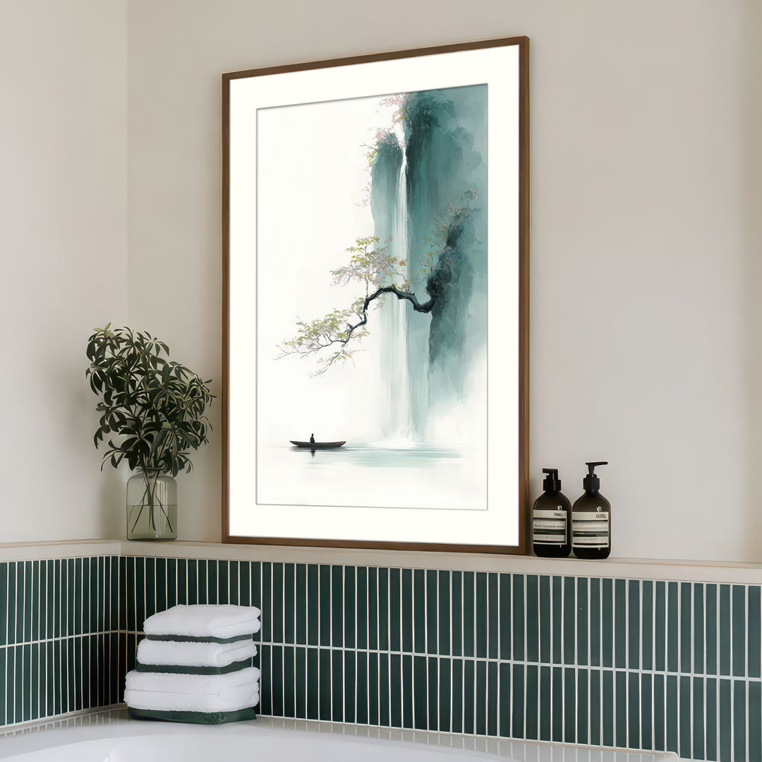 Japanese Waterfall Wall Art Print