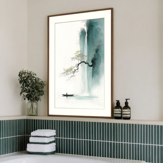 Japanese Waterfall Wall Art Print