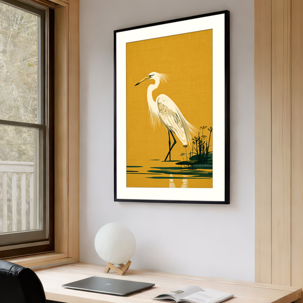 White Egret Art Print