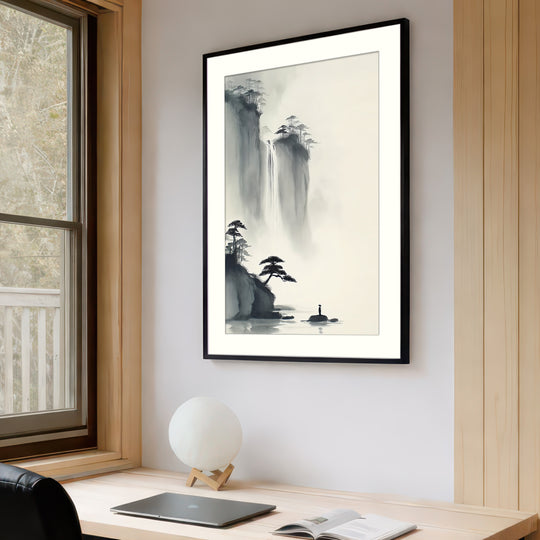 Zen waterfall wall art print