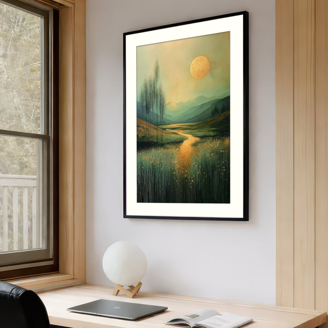 Golden Sun Landscape Wall Art Print