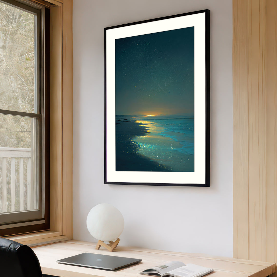 Starry Beach Night Art Print