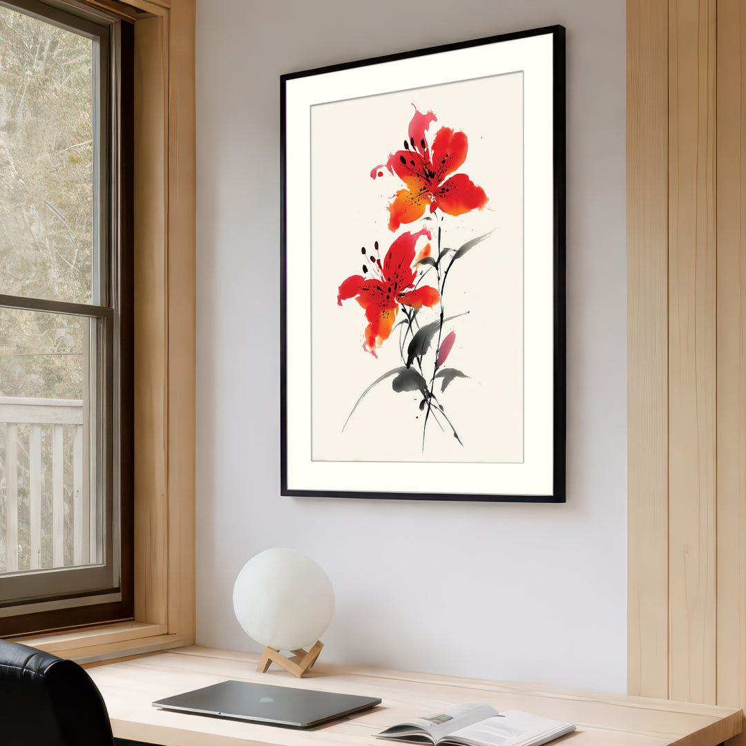 Twin Red Lilies