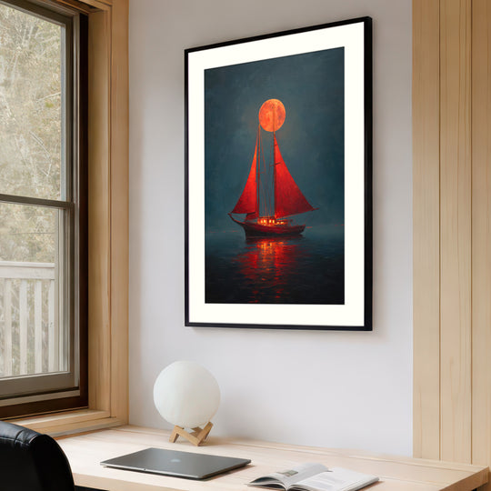 Red Sailboat Art Print