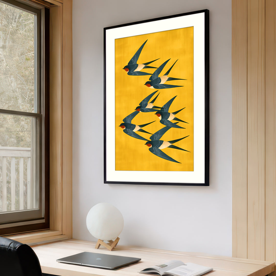 Retro Flying Birds