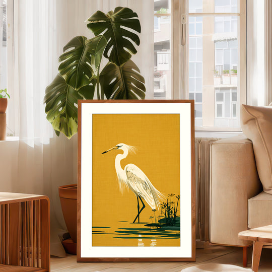 White Egret Art Print