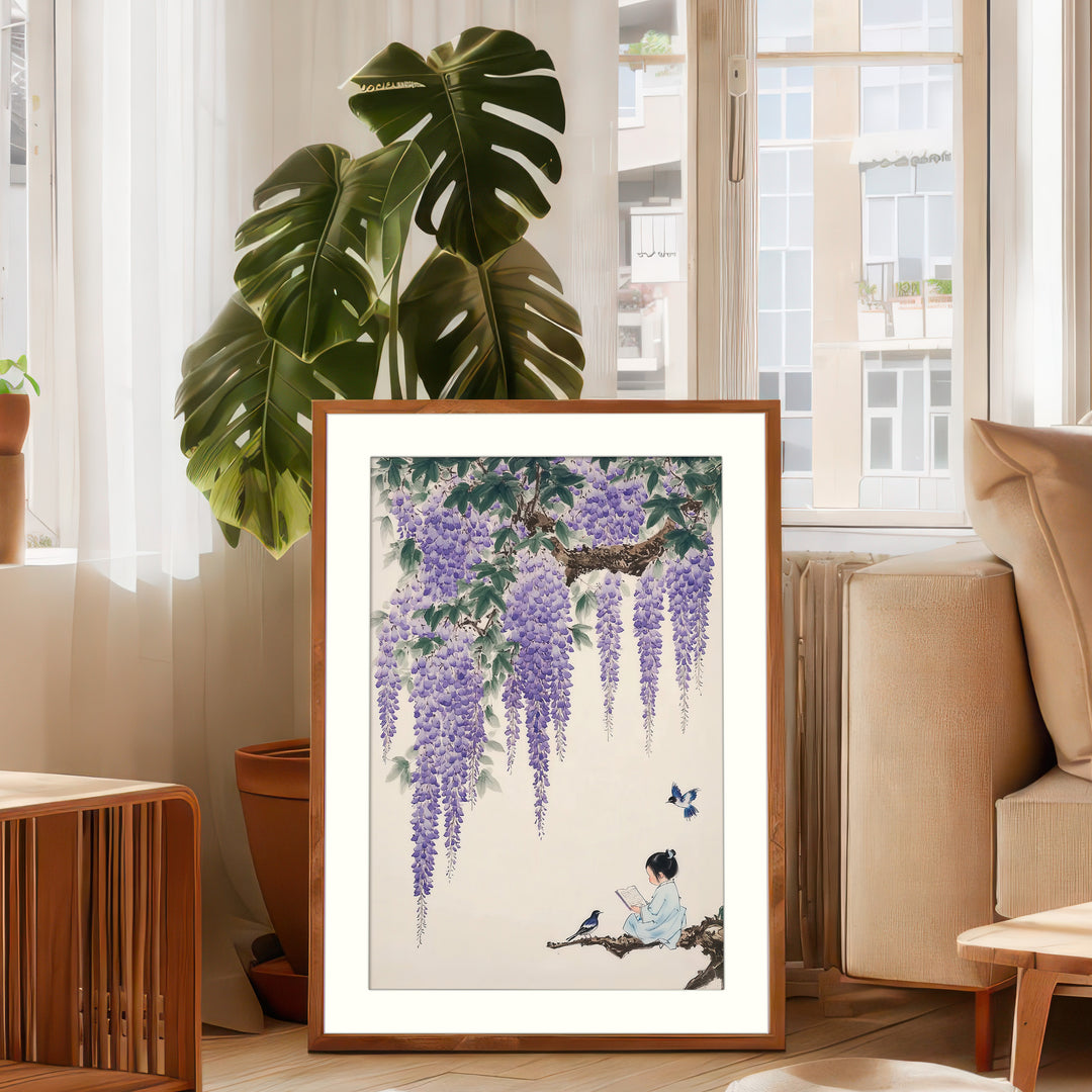 Wisteria Reading Wall Art Print