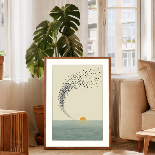 Minimalist sunset wall art print