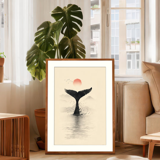 Whale tail wall art print