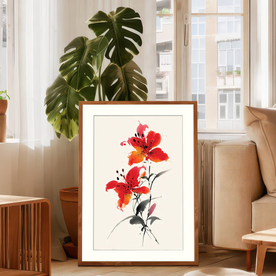 Twin Red Lilies
