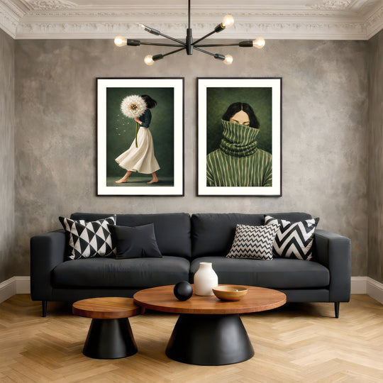 Green portrait set of 2