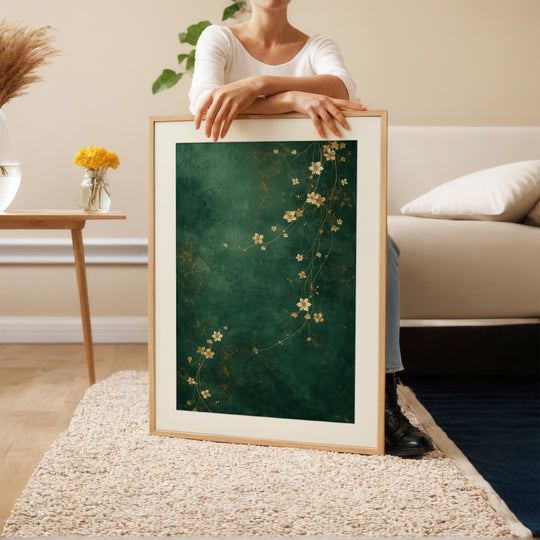 Green Floral Wall Art Print