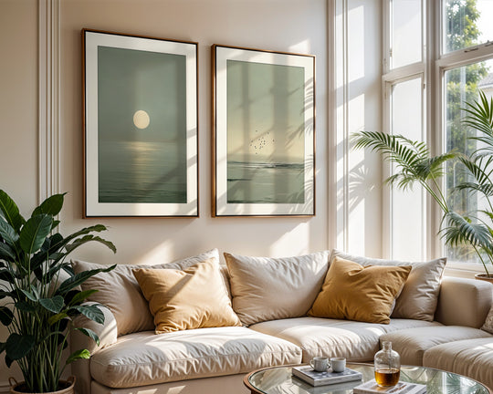Minimalist Seascape Wall Art Prints Set of 2