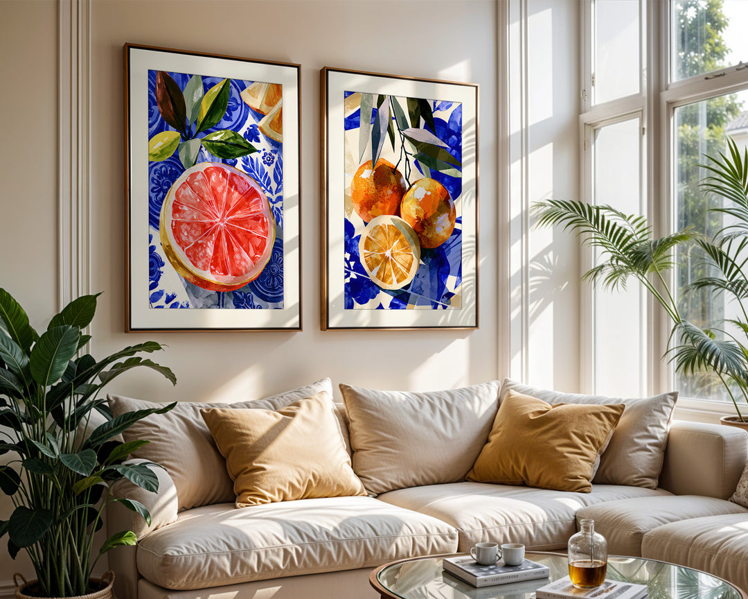 Citrus Wall Art Prints Set of 2