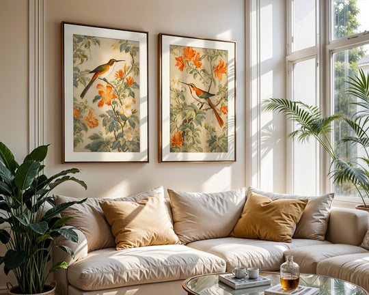 Hummingbird Wall Art Prints Set of 2